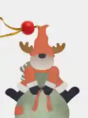 Серебряный новогодняя ёлочная игрушка из дерева, Подвеска - украшение на ёлку