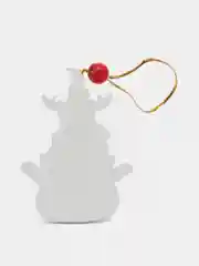 Серебряный новогодняя ёлочная игрушка из дерева, Подвеска - украшение на ёлку