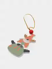Серебряный новогодняя ёлочная игрушка из дерева, Подвеска - украшение на ёлку