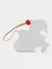 Бежевый меланж новогодняя ёлочная игрушка из дерева, Подвеска - украшение на ёлку