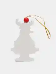 Кораллово-розовый новогодняя ёлочная игрушка из дерева, Подвеска - украшение на ёлку