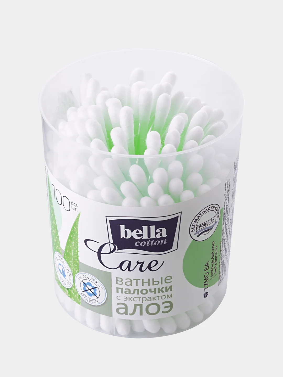 Ватные палочки Bella cotton care, с экстрактом алоэ, 100 штук