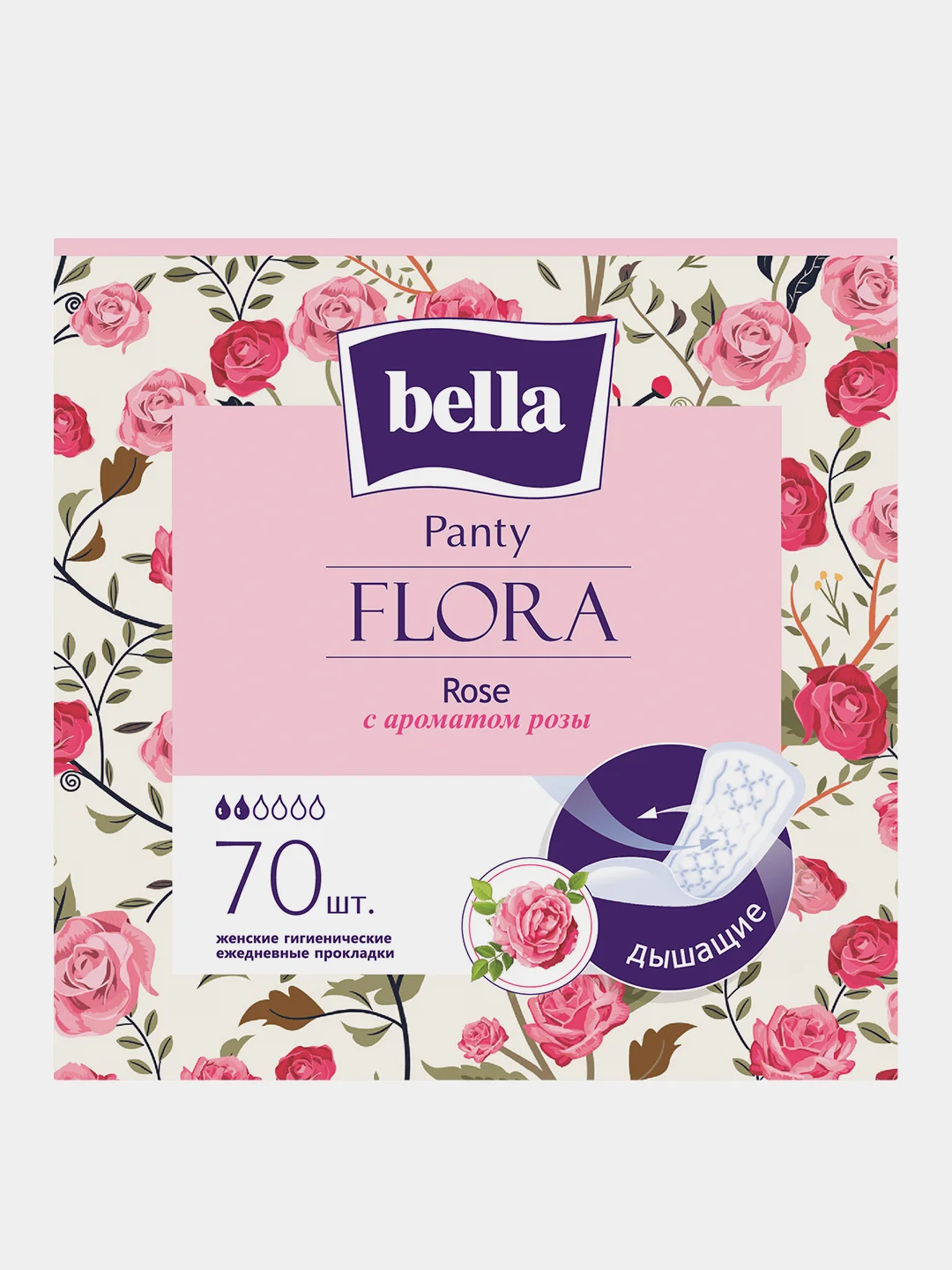 Прокладки ежедневные Bella Panty FLORA Rose, 70 штук