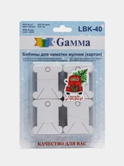 Бобины для мулине, картон, "Gamma", 40 шт, в блистере, белый