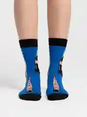 Синий носки женские Cola Socks, с принтом