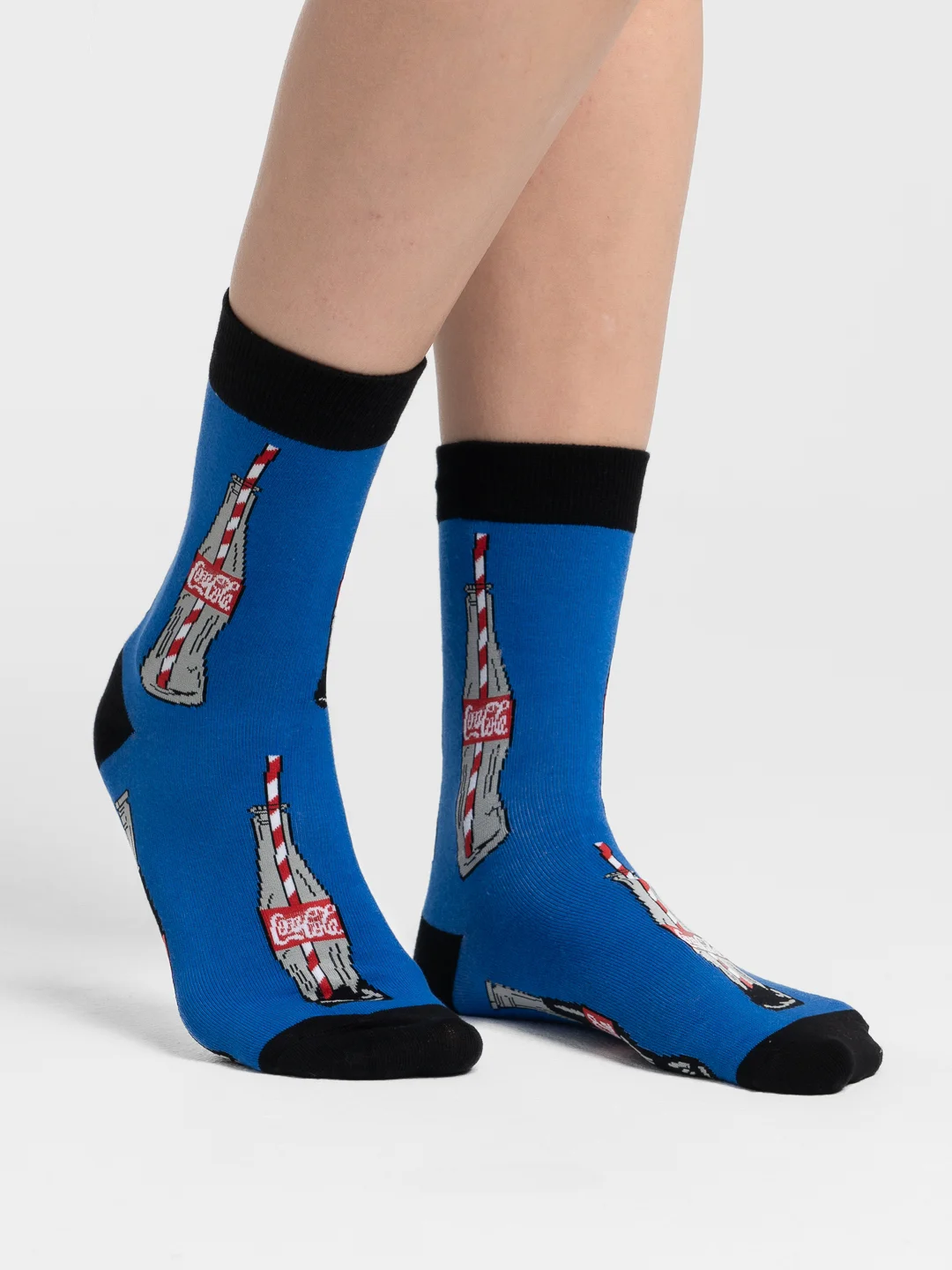 Синий носки женские Cola Socks, с принтом