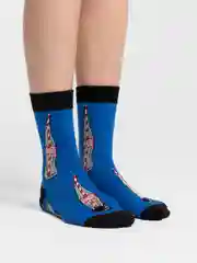 Синий носки женские Cola Socks, с принтом