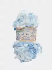 Небесно-голубой пряжа Alize Puffy Color, петельки, 5 штук, микрополиэстер