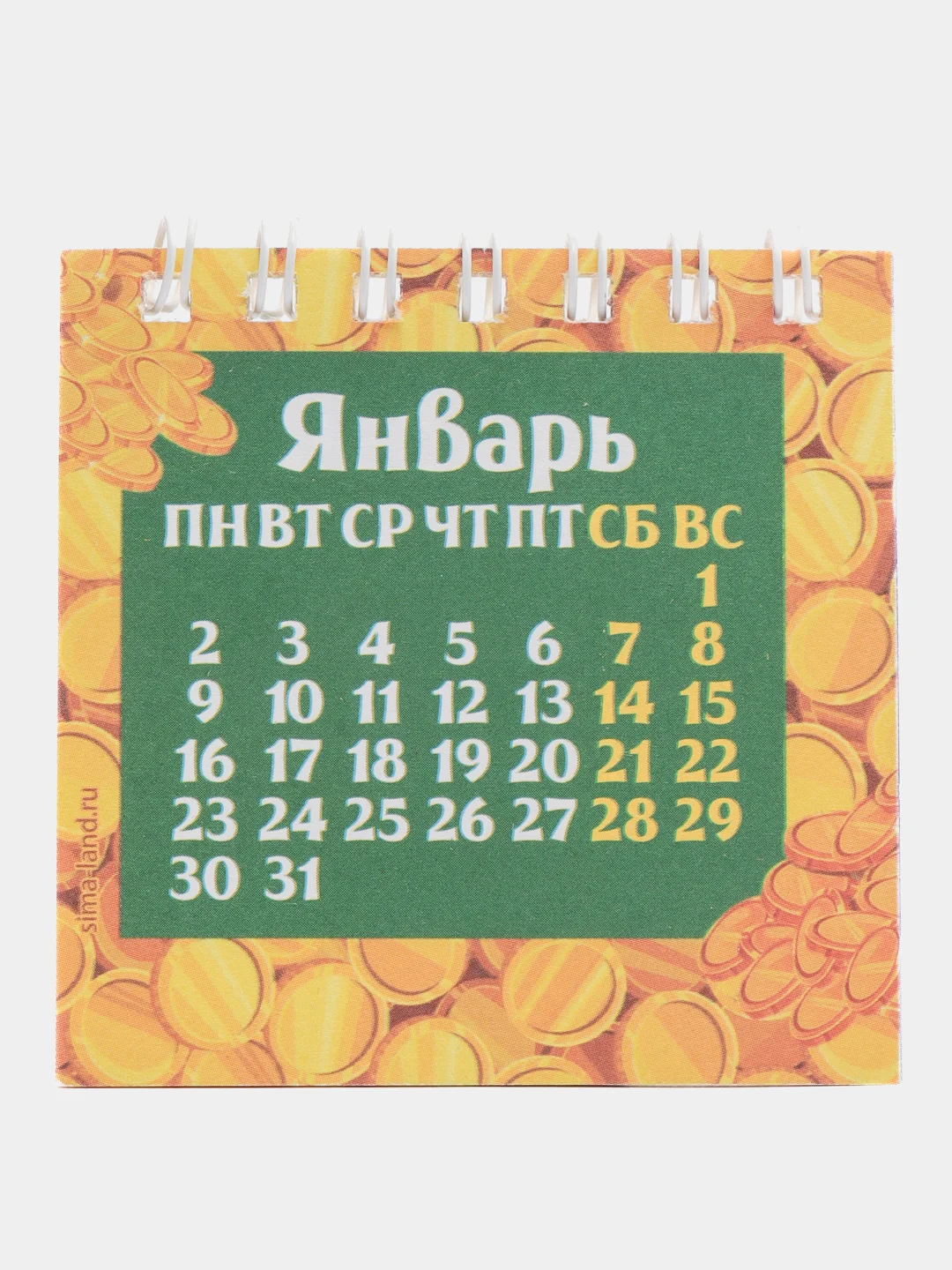 Коричневый мини-календарь 2024 года "Дракон", настольный, отрывной, на спирали