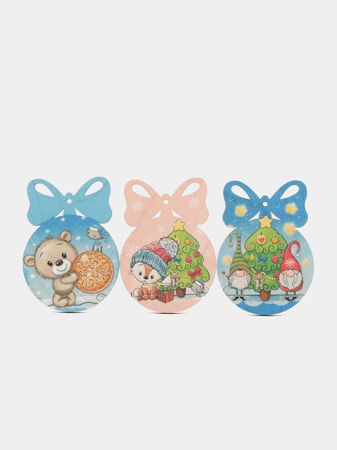Ёлочные новогодние игрушки на ёлку в подарочной коробке, 9 штук