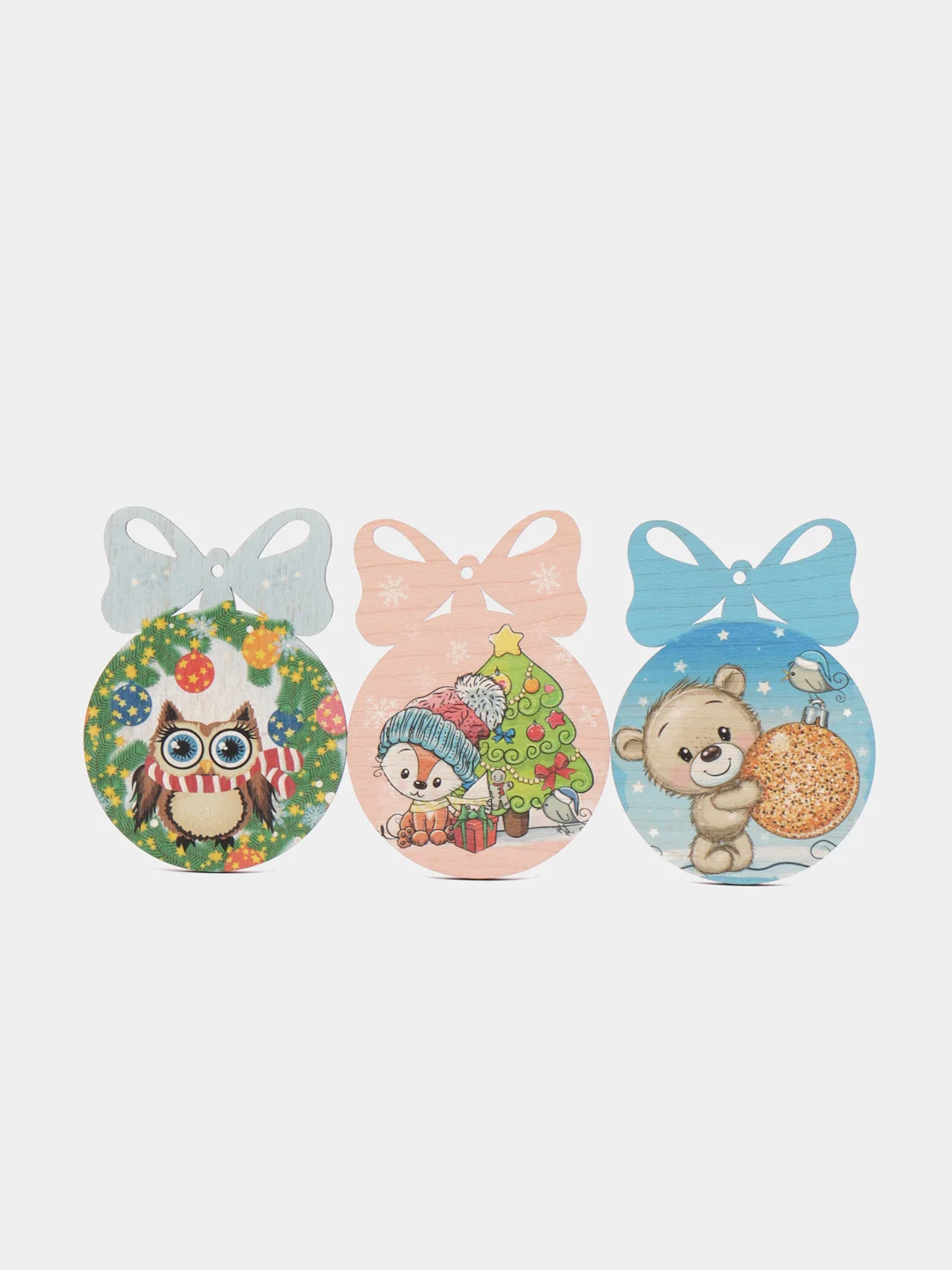 Ёлочные новогодние игрушки в подарочной коробке, 9 штук