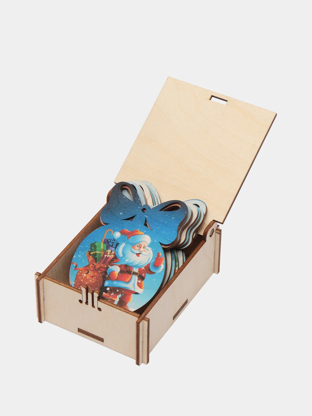 Ёлочные новогодние игрушки в подарочной коробке, 9 штук