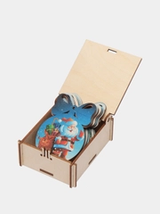 Ёлочные новогодние игрушки в подарочной коробке, 9 штук