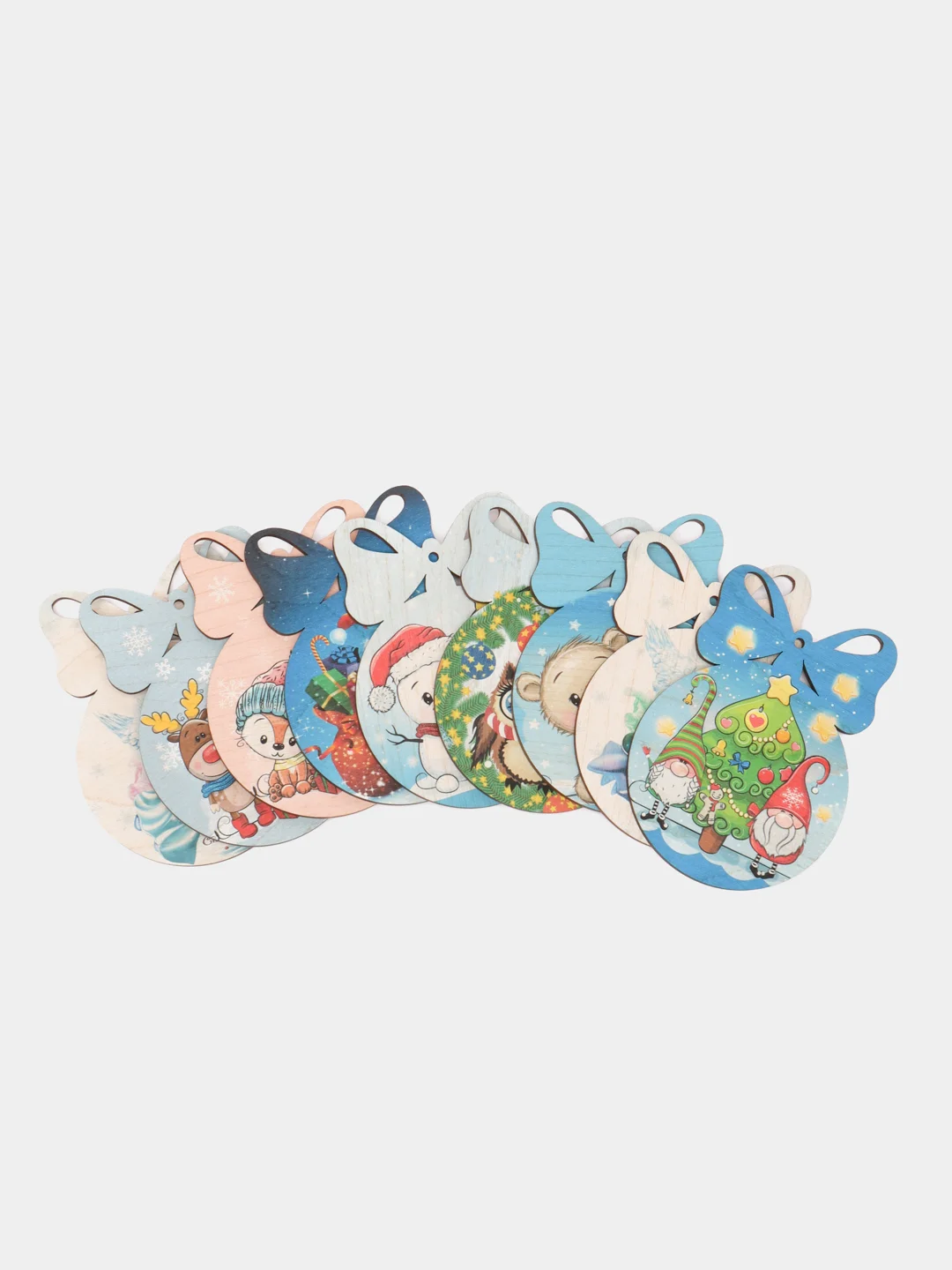 Ёлочные новогодние игрушки в подарочной коробке, 9 штук