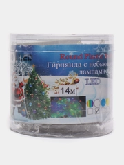 Гирлянда светодиодная, белый холодный свет, прозрачный провод, удлинитель, 180 ламп, 20 м