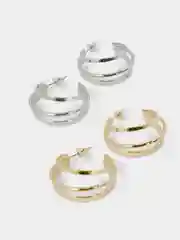 Серебряный серьги-конго, 3 кольца