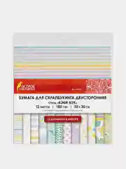 Бумага для скрапбукинга 30х30 см "Бэби-бук", двусторонняя, 12 листов