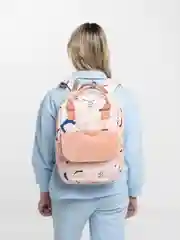 Коралловый меланж женский рюкзак - сумка для мамы и малыша дорожная, водонепроницаемый органайзер для вещей