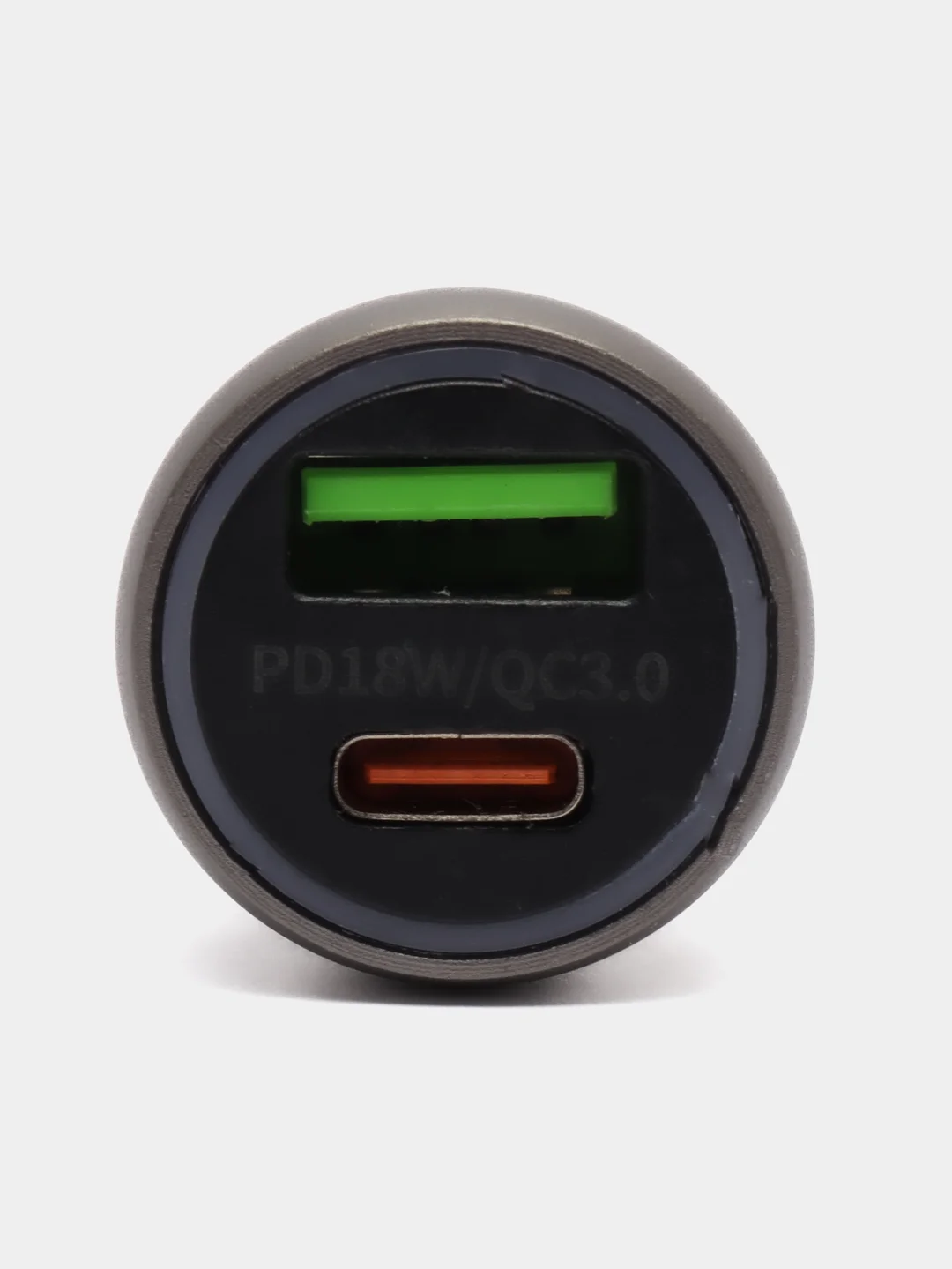 Тёмно-серый автомобильное зарядное устройство, USB, Type-C, 3.1 А, в прикуриватель