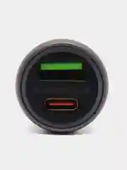 Тёмно-серый автомобильное зарядное устройство, USB, Type-C, 3.1 А, в прикуриватель