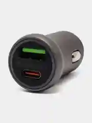 Тёмно-серый автомобильное зарядное устройство, USB, Type-C, 3.1 А, в прикуриватель