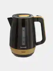 Чайник SONNEN KT-1776, 1,7л, 2200Вт, закрытый нагр. элемент, пластик, черный/горчичный