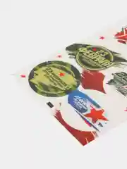 Зеленый наклейки новогодние / Наклейки на подарки и букеты, 9,5*16 см / 8 марта / 14, 23 Февраля