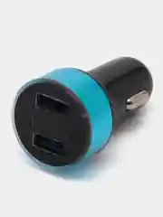 Синий автомобильное зарядное устройство 2USB с дисплеем