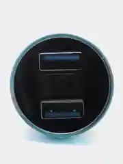 Синий автомобильное зарядное устройство 2USB с дисплеем
