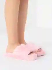 Розовый домашние меховые тапочки
