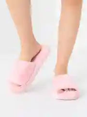 Розовый домашние меховые тапочки