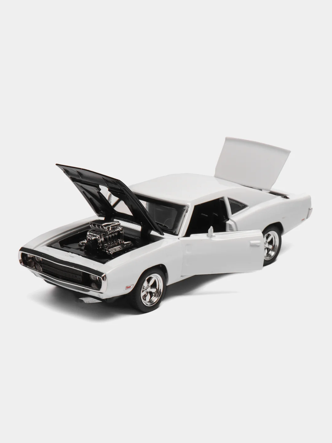 Белый металлическая машинка 1:32 Dodge Charger