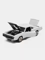 Белый металлическая машинка 1:32 Dodge Charger