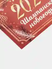 Алый новогодняя наклейка на бутылку "Шампанское Новогоднее" 2023 веселушки, 12 х 8 см