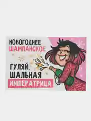 Аметистовый новогодняя наклейка на бутылку "Шампанское Новогоднее" 2023 веселушки, 12 х 8 см