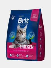Корм сухой Brit Premium Chicken для взрослых кошек, с курицей, 400 г