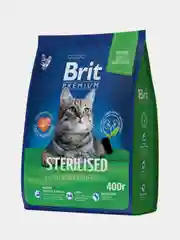 Корм сухой Brit Premium Sterilized для стерилизованных кошек, с курицей, 400 г
