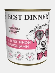 Консервы для собак Best Dinner Меню №4 "С телятиной и овощами" 0,34 кг 6шт