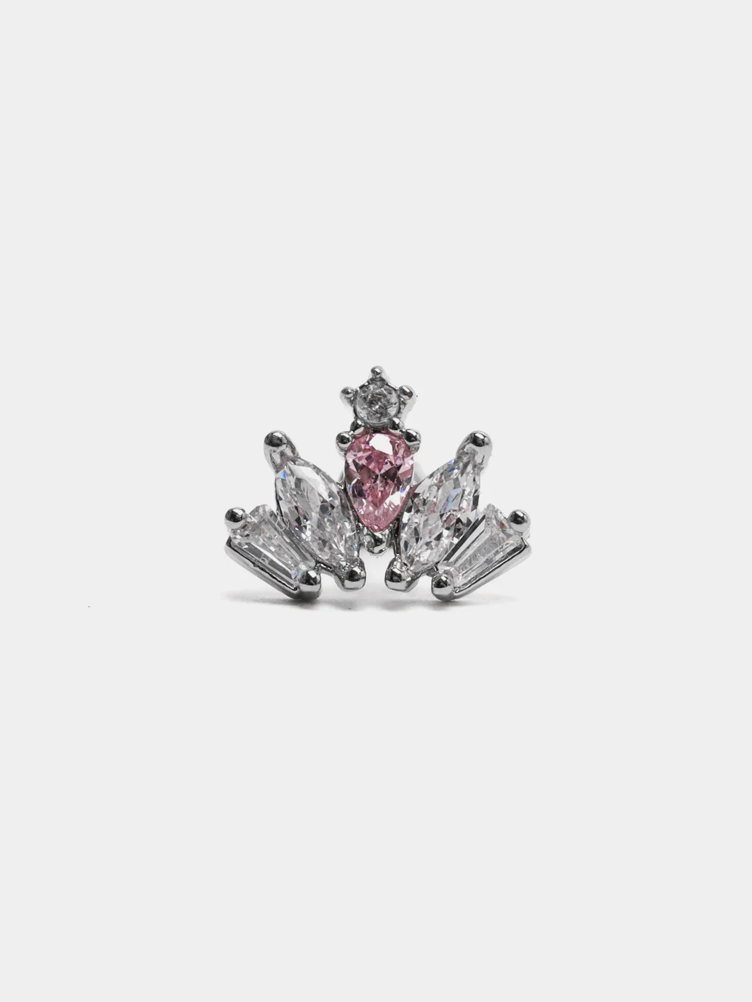 Хаки микросерьга ( пирсинг ) "Silver" со стержнем из нержавеющей стали