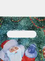 Лесной зеленый пакет новогодний, полиэтиленовый, подарочный "Новогодний", 20 х 30 см, набор 5 шт