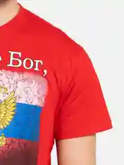 Красный футболка мужская с принтом "Герб России", хлопок