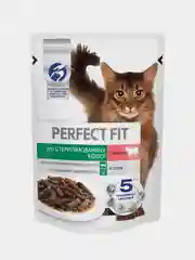 Влажный корм PERFECT FIT для стерилизованных кошек, с говядиной в соусе, 28 х 75г