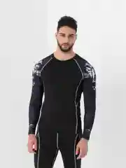 Черный спортивный костюм мужской: рашгард и тайтсы, 5 цветов