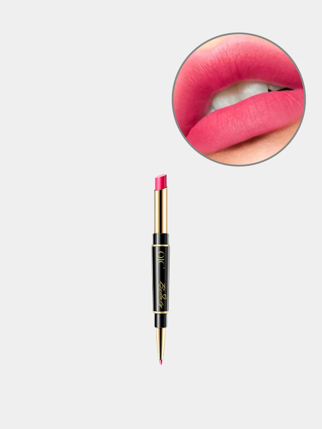 Бордовый помада и подводка для губ QIC Beauty 2 в 1 , 14 оттенков