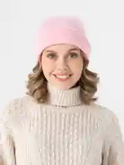 Конфетный шапка бини вязаная, однотонная, унисекс