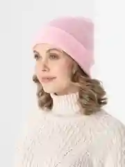 Конфетный шапка бини вязаная, однотонная, унисекс