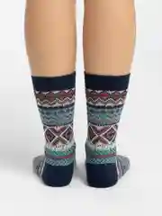 Темно-синий носки махровые, мужские, женские, с рисунком