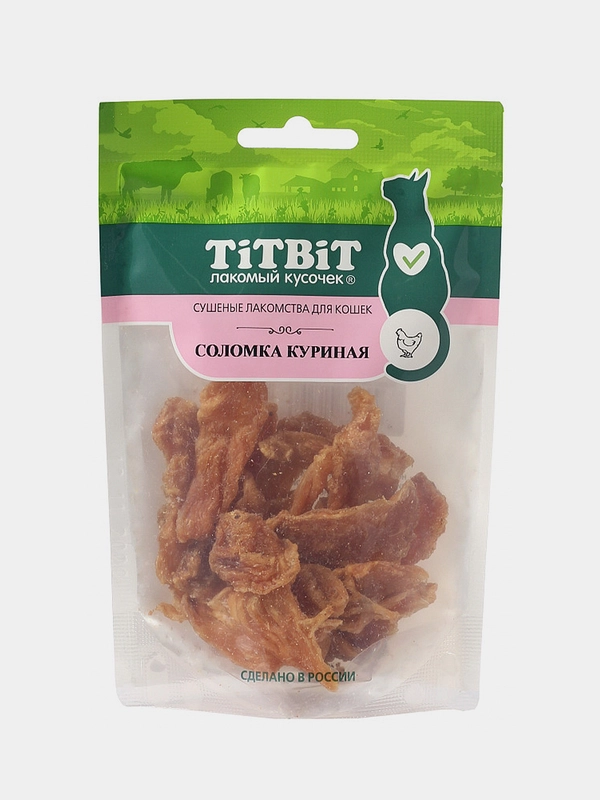 Лакомство для кошек TITBIT "Соломка куриная", 25 г