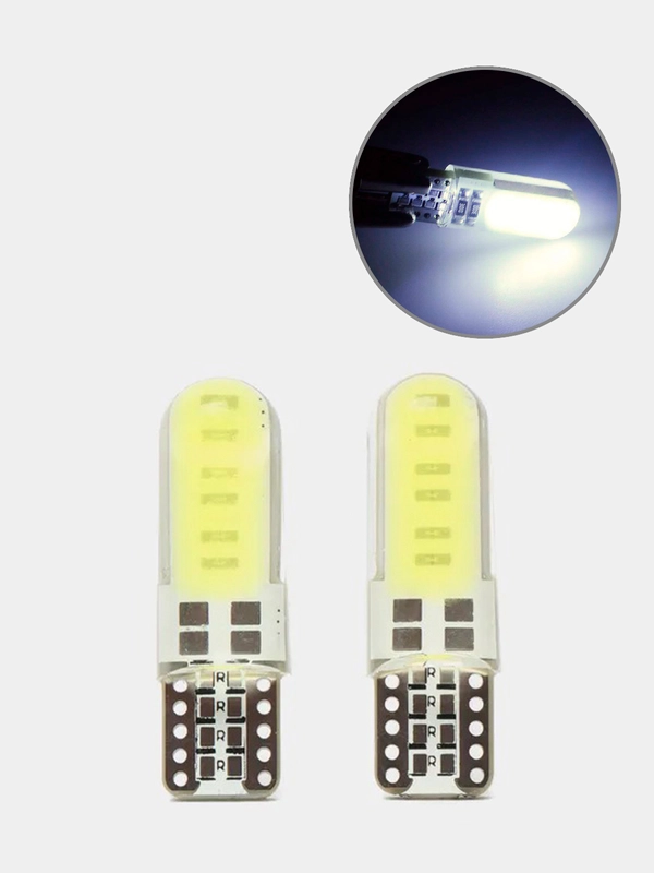 Автомобильная светодиодная габаритная LED лампа T10 W5W, для фар и салона автомобиля