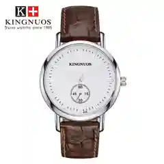 Серебряный мужские наручные часы KINGNUOS K-016, в подарочной упаковке